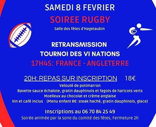 Soirée rugby France-Angleterre - HAGETAUBIN