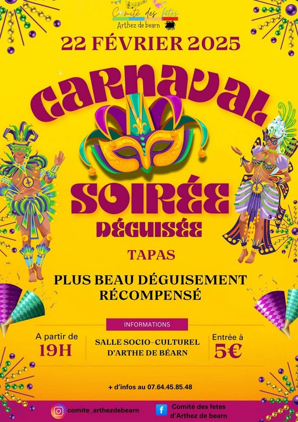 Carnaval : Soirée déguisée - ARTHEZ-DE-BEARN