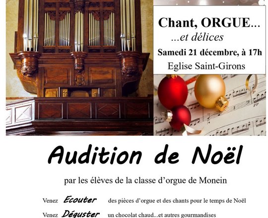 Audition de Noël : Orgue et délices - MONEIN