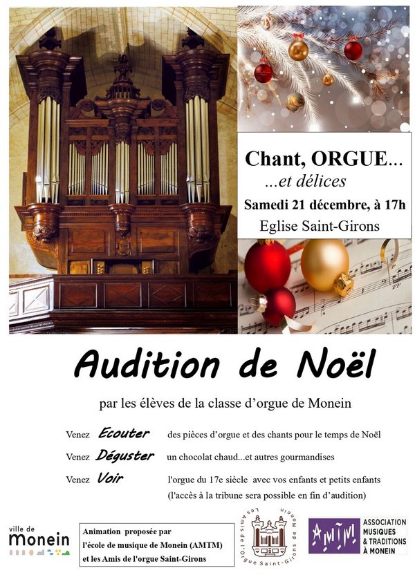 Audition de Noël : Orgue et délices - MONEIN